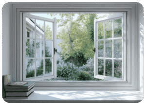 Zdanie „Él abre la ventana” — przykład odmiany czasownika abrir w trzeciej osobie liczby pojedynczej w czasie teraźniejszym.