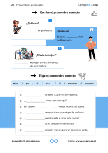 A1 pronombres personales escribe el pronombre correcto 1 pagina 001