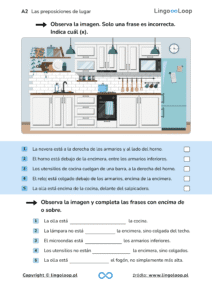 Las preposiciones de lugar ćwiczenia PDF z hiszpańskiego przyimki miejsca
